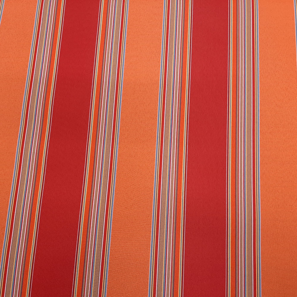 Camping - Stripe Coloured Fabric - UPF 50 - Ruby Red