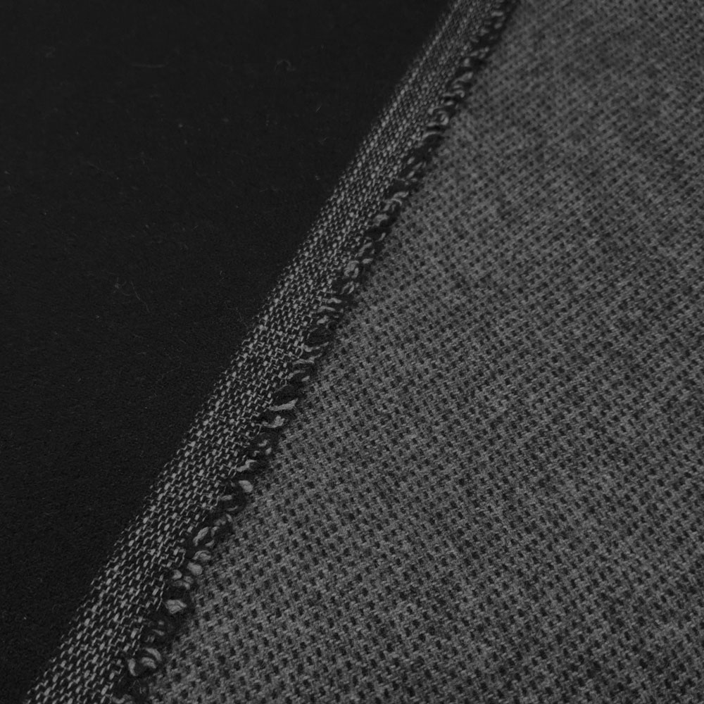 Manal - Velour wool fabric - grey-black