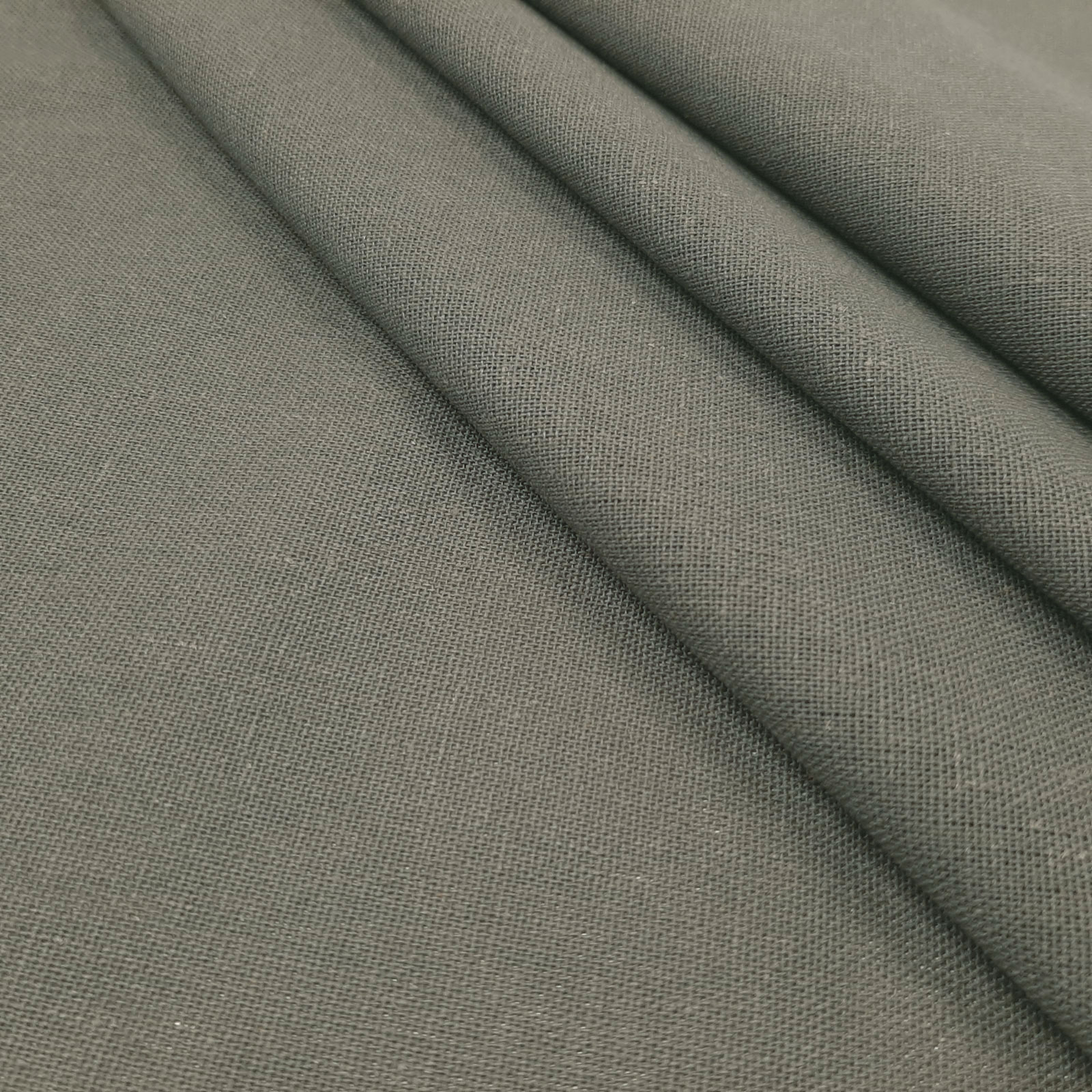 Bella - natural linen cotton fabric - Dark Grey