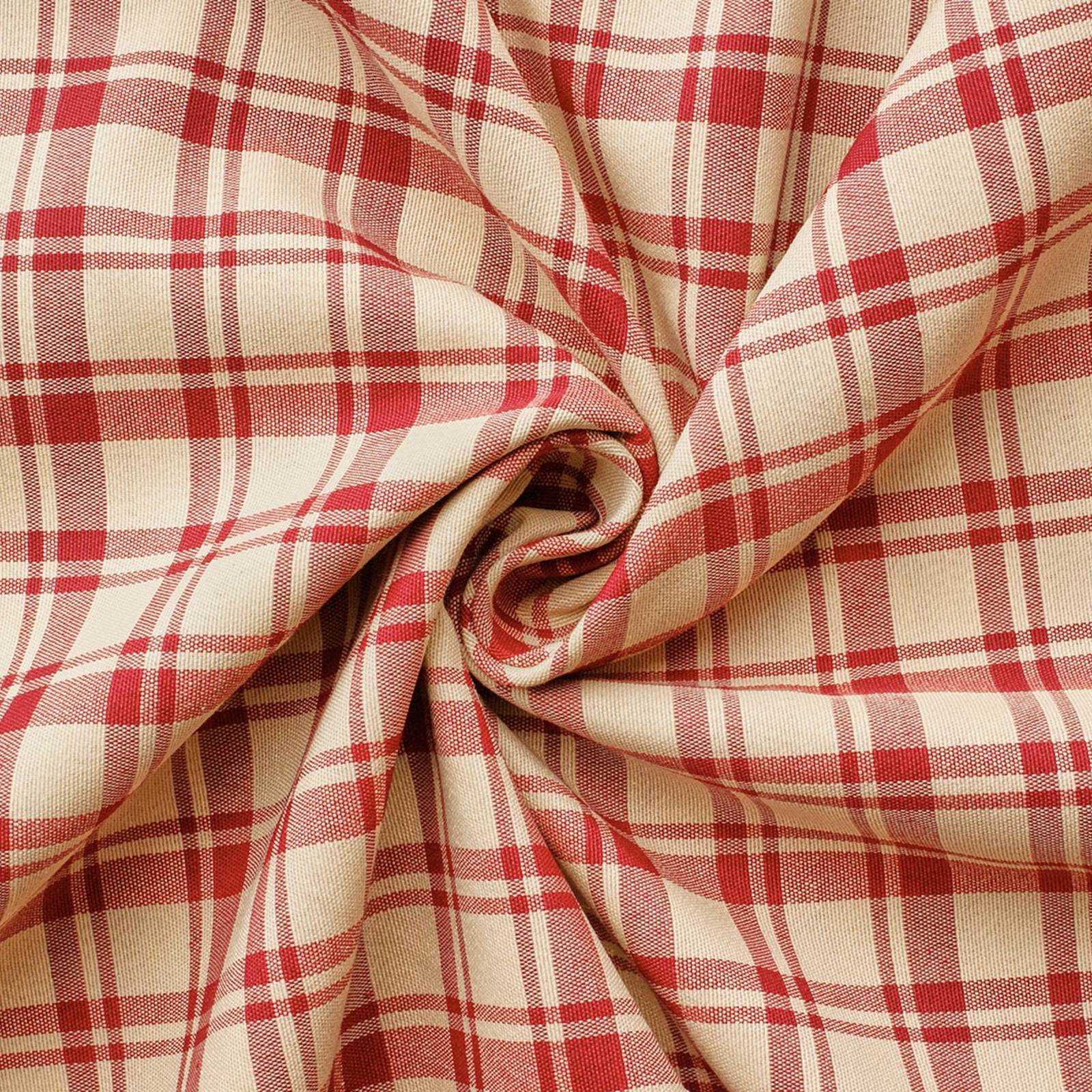 Cottage - woven check - decoration fabric - red