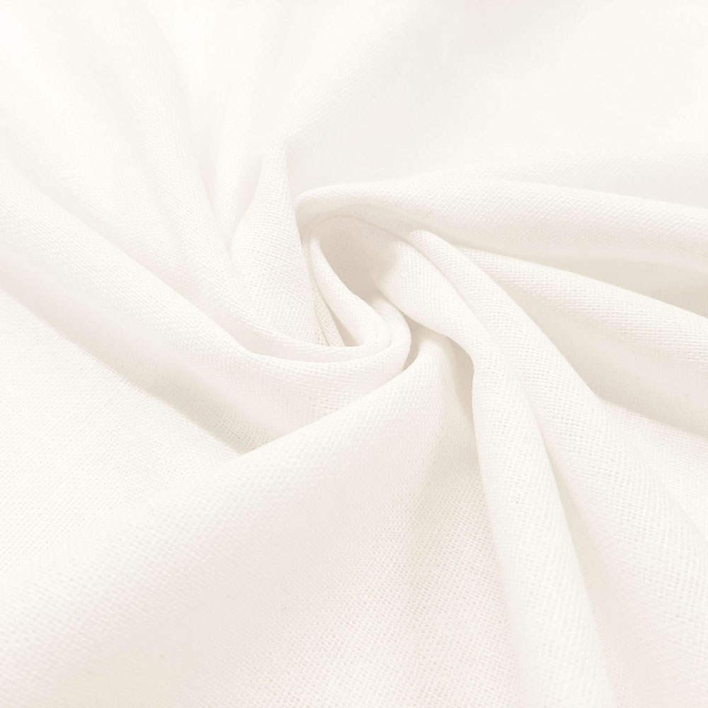 Bella - natural linen cotton fabric - Linen-White