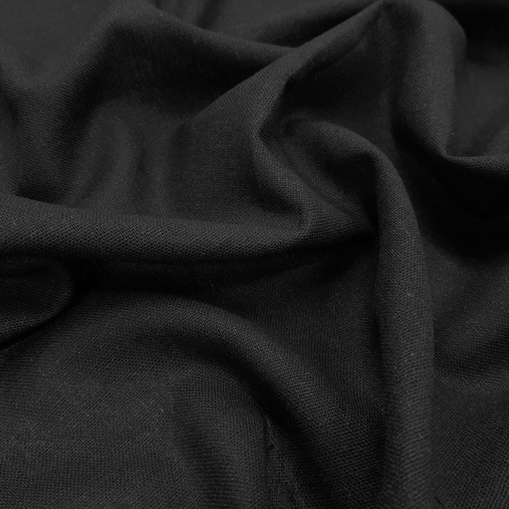 Hella - Fine linen, summer linen, OEKO-TEX® linen-cotton fabric - Black