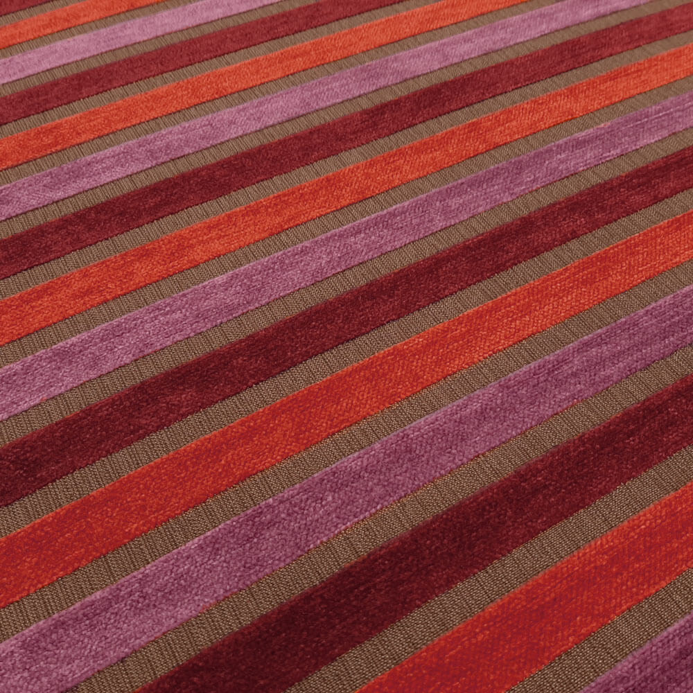 Aika - Decoration and upholstery fabric with stripes - taupe (berry,terracotta,bordeaux)