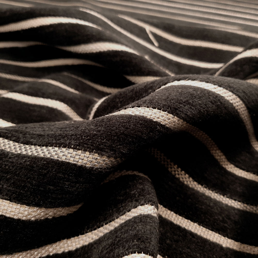Chi - Decoration and upholstery fabric with stripes - Black