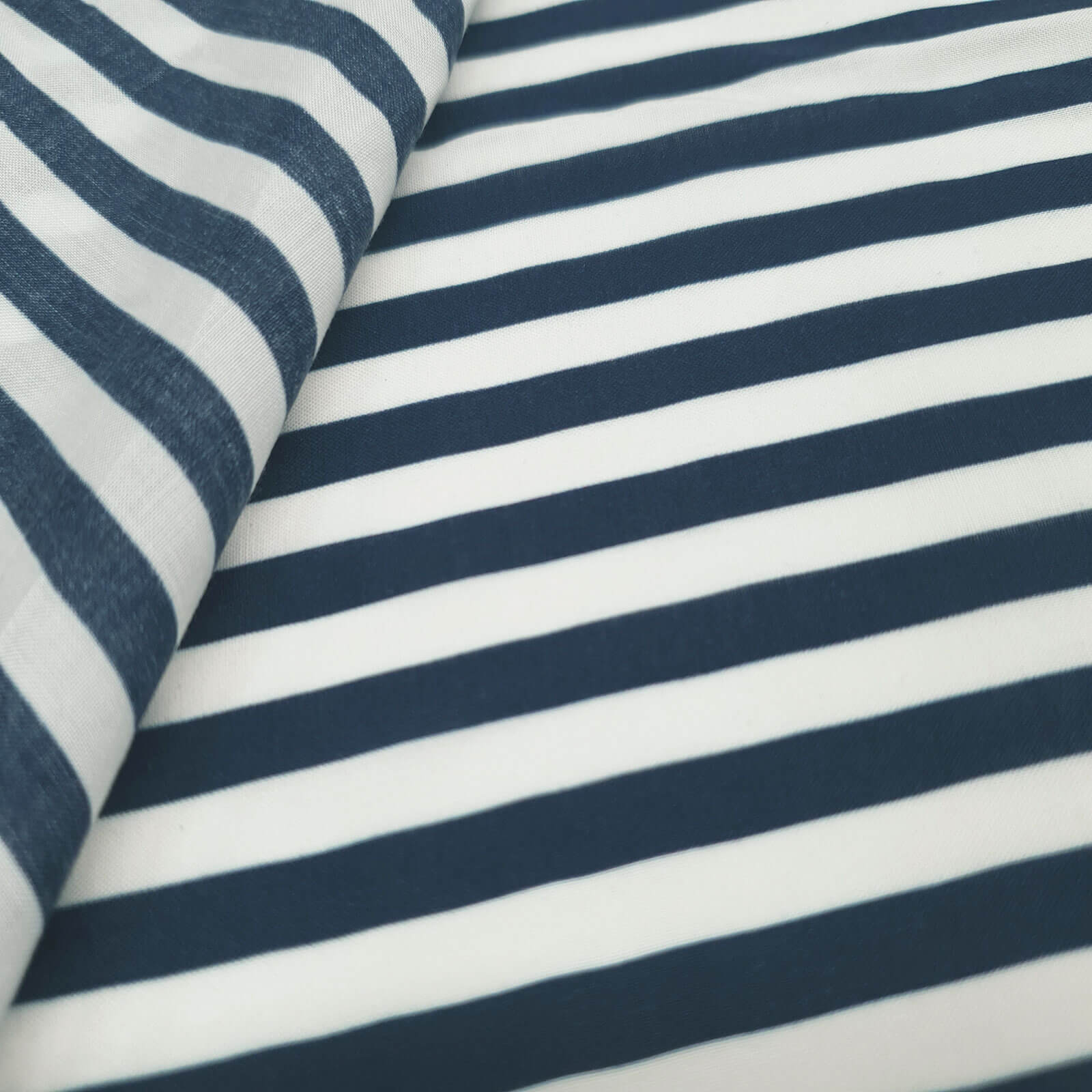 Zelko - Viscose fabric with stripes - Navy-White