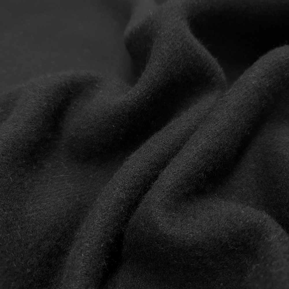 Manal - Velour wool fabric - grey-black