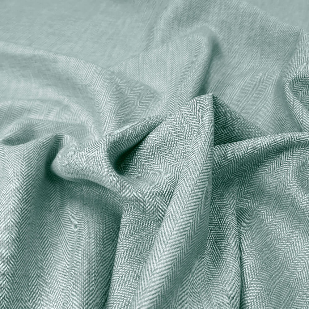 Fritza - Herringbone linen fabric - Jade