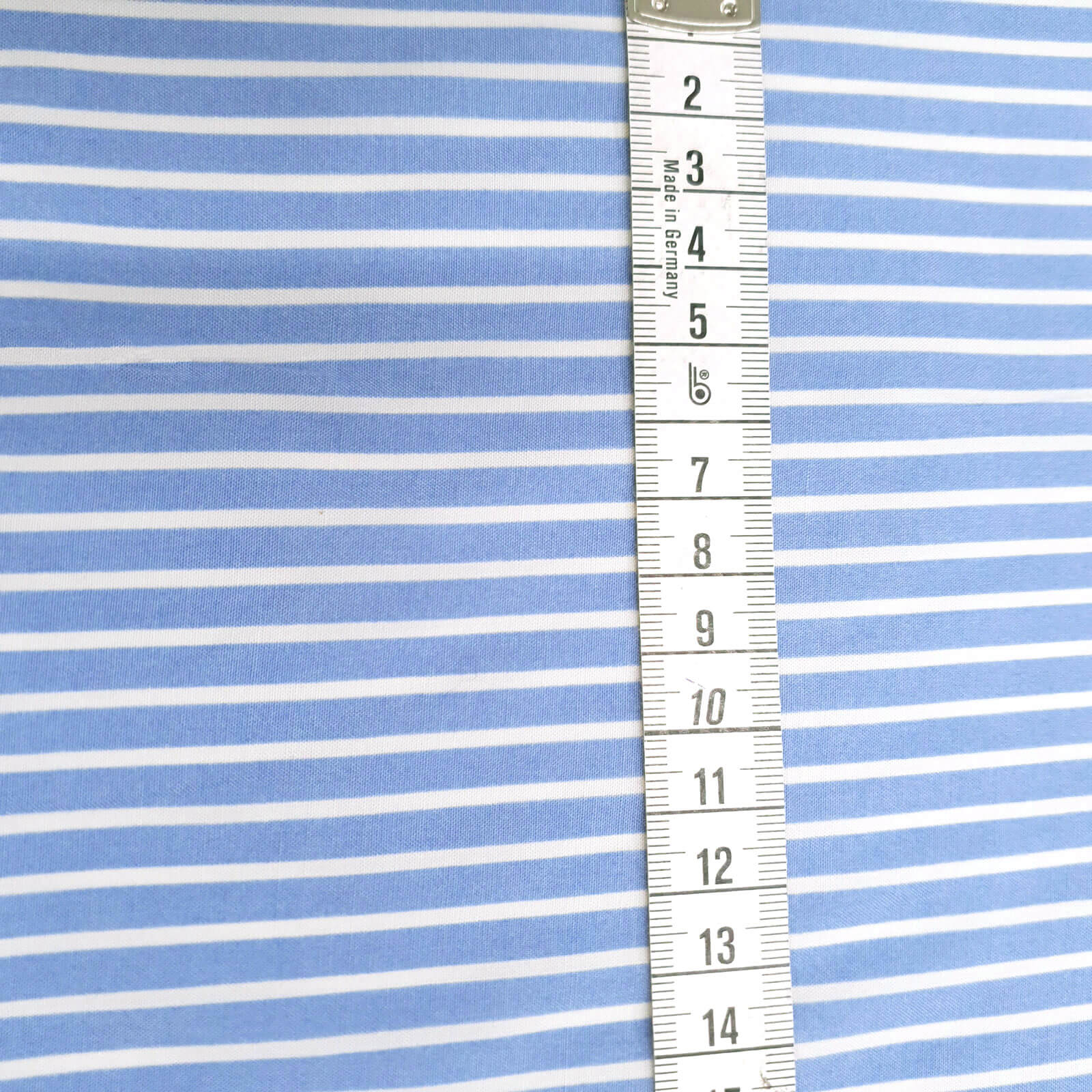 Kaito - light cotton fabric with stripe print - light blue-white 