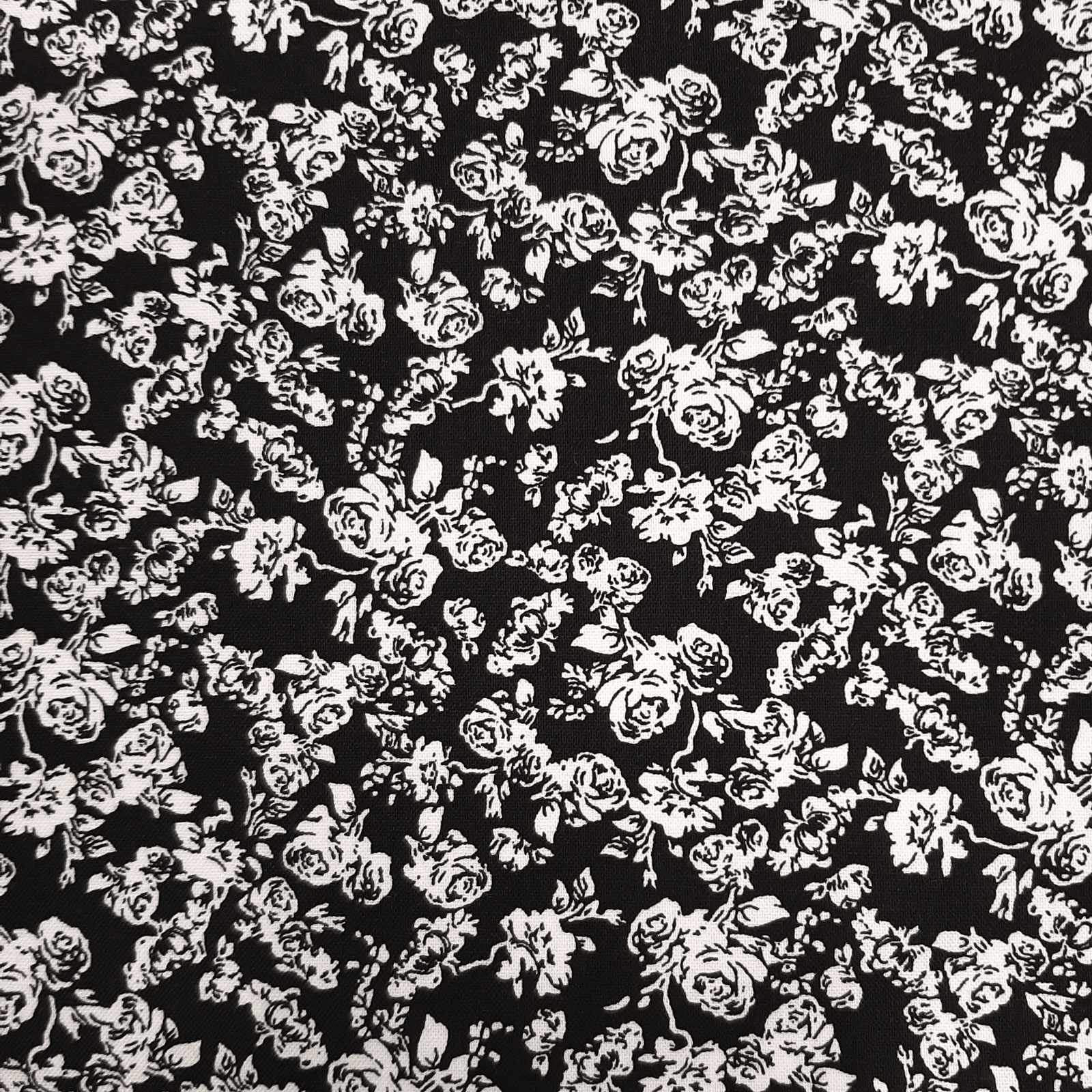 Cotton fabric Black Rose