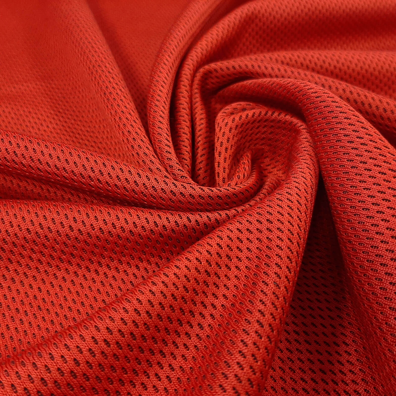 Aiden - Coolmax® double knitted fabric - Rust-Red / Black