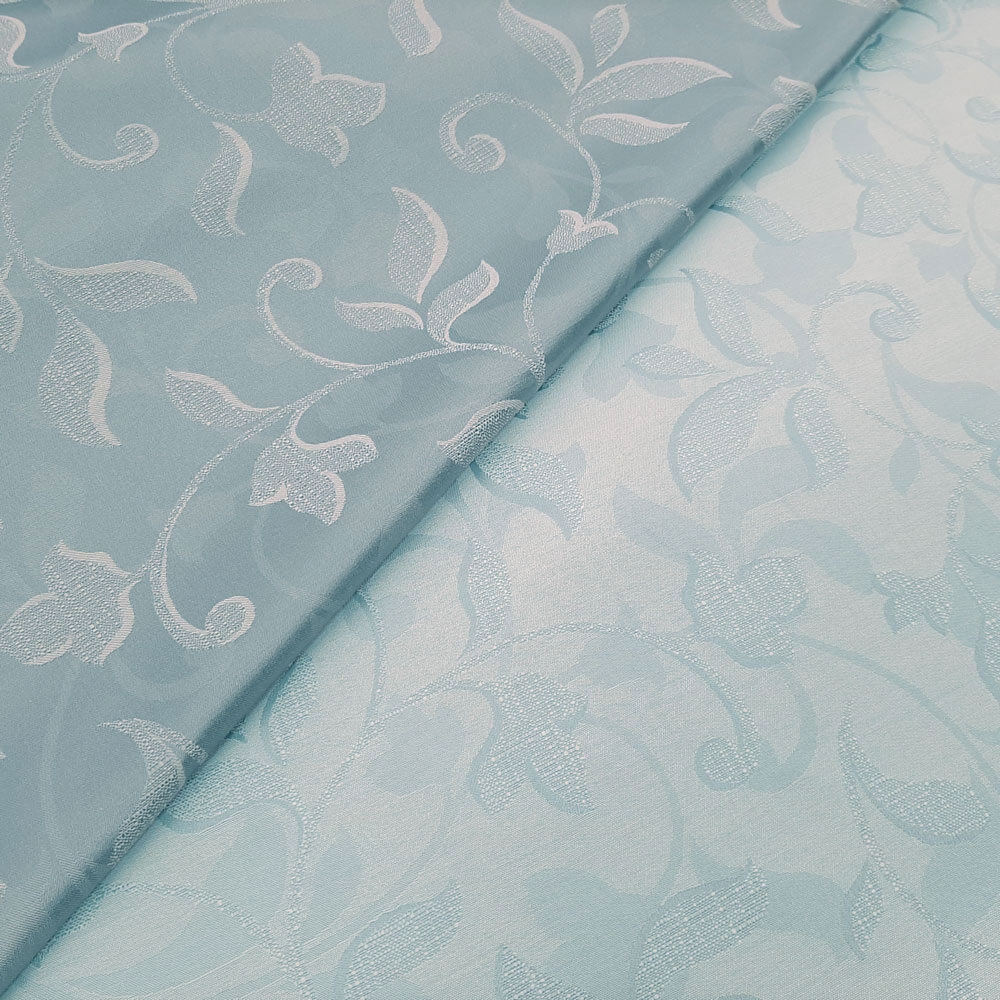 Jacquard Hanni - Curtain and tablecloth fabric - Crystal blue