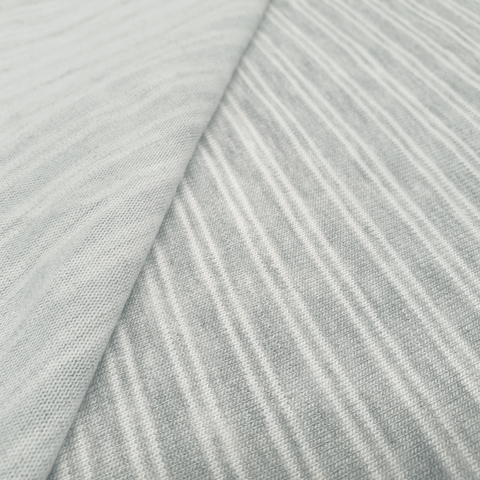 Velina - Viscose Jersey with Stripes - Light Grey/Cream White